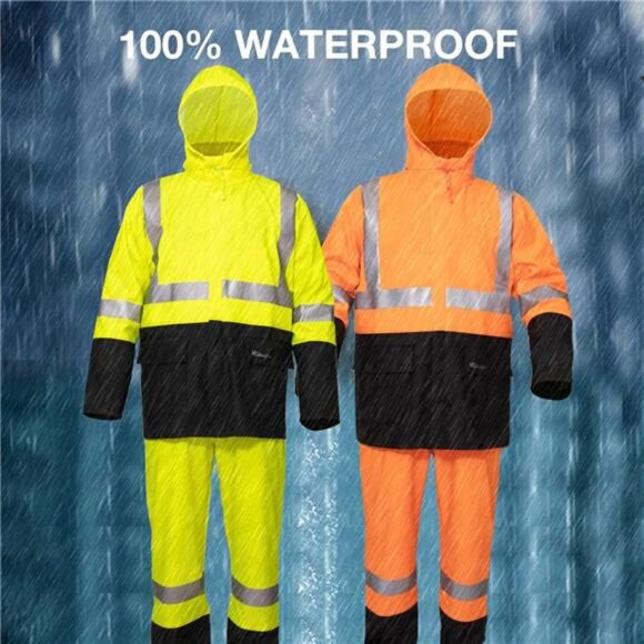 Rain Suits for Men Women Waterproof Heavy Duty Raincoat Fishing Rain Gear Jacket - Picture 7 of 8